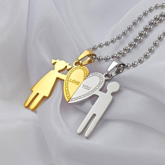 Lover Heart 2 Piece Joining Couple Pendants