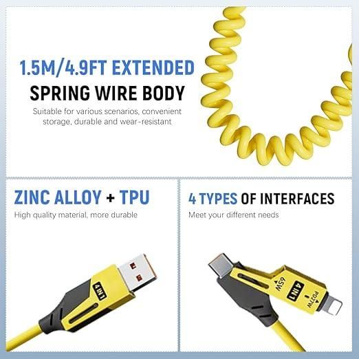 4 in 1 Spring Data Cable